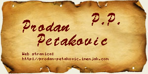 Prodan Petaković vizit kartica